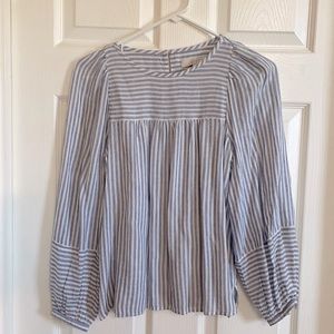 NWOT Loft striped peasant style blouse